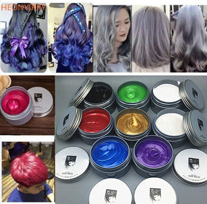 120g Unisex Hair Color Wax Mud Hair Dye Molding Hair Styling Coloring Paste Grandma Grey Green Hair Dye Wax Ceam Harajuku Style